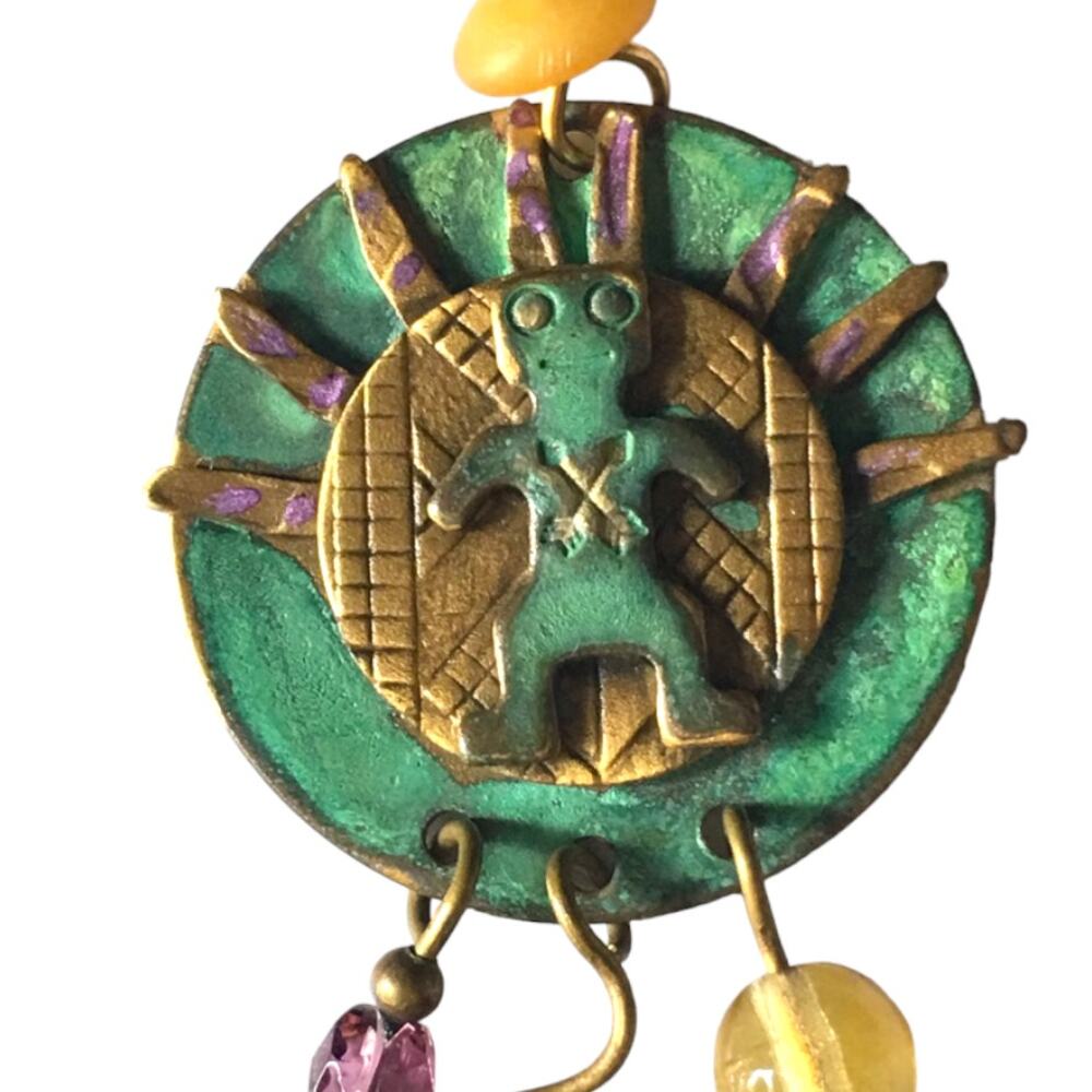 Artisan frogman steampunk fish hook earrings